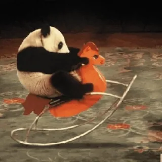 🐼 panda, kuda goyang, mainan, binatang, lucu whatsapp sticker