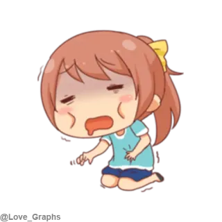 🤤 Chica anime, Chibi, Enfermo, Triste, Kawaii, Enfermo telegram sticker