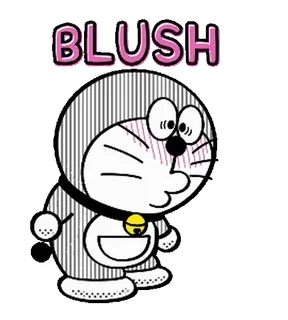 ◼️ Doraemon BLUSH doraemon, kat, blozen, schattig, kawaii, cartoon telegram sticker