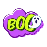 👻 BOO spook, boe, halloween, sticker, spookachtig, cartoon telegram sticker
