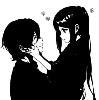🖤 アニメ, カップル, 恋愛, 愛, ハート telegram sticker