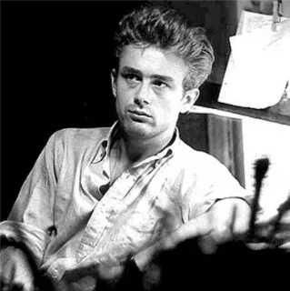 🌛 James Dean актер, портрет, черно-белое, Джеймс Дин, знаменитость telegram sticker