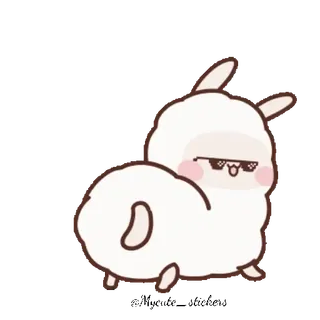 🦙 绵羊, 动物, 卡通, 可爱, 眼镜, 搞笑 telegram sticker