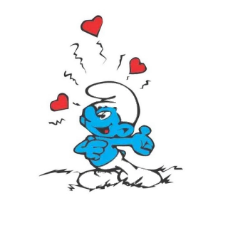 😍 Smurf การ์ตูน, สเมิร์ฟ, หัวใจ, ความรัก, สีน้ำเงิน whatsapp sticker