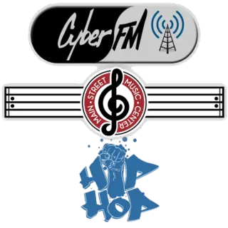 💂 Cyber FM, Main Street Music Center, HIP HOP music, radio, hip hop, cyber fm, center, street telegram sticker