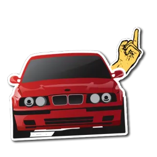 🖕 samochód, środkowy palec, gest, motoryzacja, pojazd, transport telegram sticker