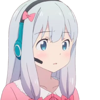 👩 动漫, 女孩, 可爱, 耳机, 动漫女孩, 卡通 telegram sticker