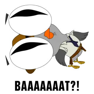 😱 BAAAAAAAAT?! pájaro, dibujos animados, exclamación telegram sticker