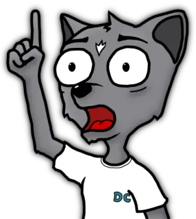 ☝ anthropomorph, wolf, cartoon, charakter, furry telegram sticker