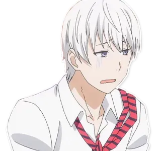 😨 Anime, Sticker, Charakter, Weißes Haar, Manga telegram sticker
