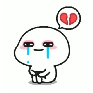 😀 sad, crying, broken heart, cartoon, emotion telegram sticker