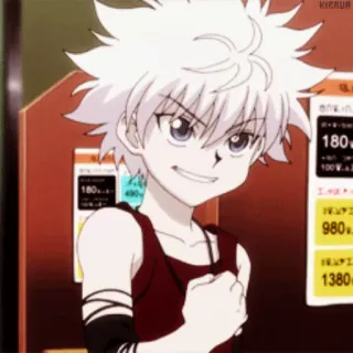 😼 Killua Zoldyck Hunter x Hunter アニメ, マンガ, キルア, ゾルディック, Hunter x Hunter, キャラクター telegram sticker