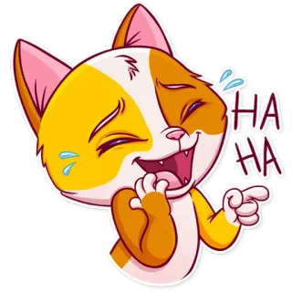 😂 HA HA HA gatto, ridere, haha, emoji, adesivo telegram sticker