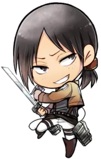😏 Ymir Attack on Titan Anime, Chibi, Schwert, Soldat, Militär, Attack on Titan, Ymir telegram sticker