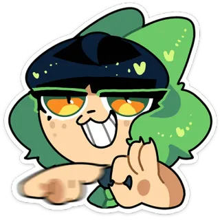🥵 Dessin animé, Personnage, Autocollant, Vert, Anime telegram sticker
