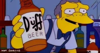 🍺 Moe Szyslak The Simpsons Duff BEER Симпсоны, Мо, Пиво Duff, Пиво, Мультфильм, Мультсериал, Алкоголь whatsapp sticker
