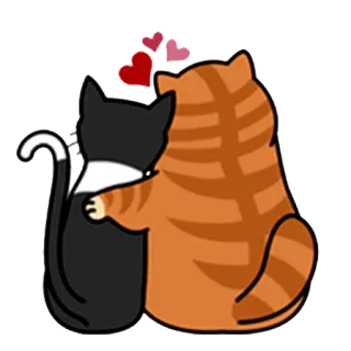 💕 кот, объятие, любовь, животные, милый, дружба whatsapp sticker
