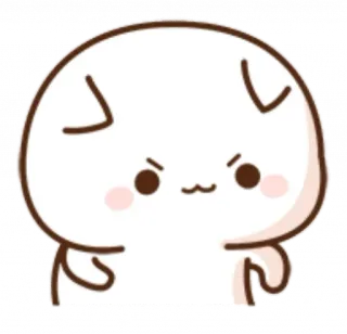 😒 mignon, kawaii, dessin animé, en colère, expression, animé, sticker whatsapp sticker