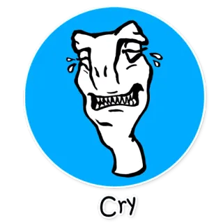 😢 Cry cry, crying, sad, meme, emotional, tears telegram sticker