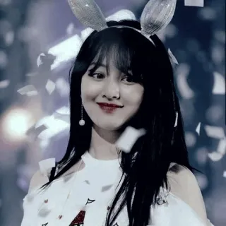 ⛲️ mulher, pessoa, retrato, kpop, Twice, orelhas de coelho whatsapp sticker