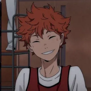 🌌 Hinata Shoyo Haikyuu!! anime, haikyuu, hinata, shoyo, smile, orange hair telegram sticker