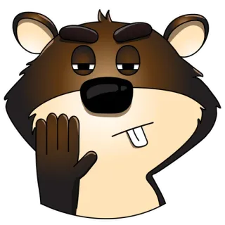 ✋ animal, castor, dessin animé, autocollant, personnage, mammifère whatsapp sticker