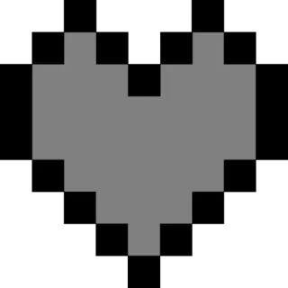 ❤ 픽셀 아트, 하트, 게임, 레트로, 8비트, Undertale telegram sticker