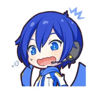 🎤 Kaito Anime, Vocaloid, Kaito, Cartoon, Chibi, Kawaii telegram sticker