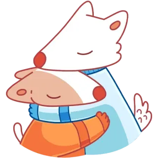 ❤️ cartoni animati, animali, abbraccio, amicizia, carino telegram sticker