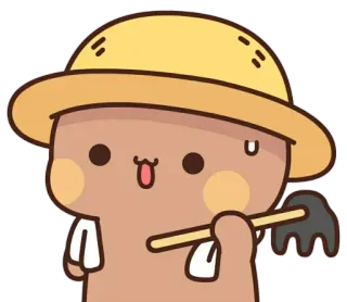 👨‍🌾 農家, 帽子, 漫画, 可愛い, キャラクター, ガーデニング, 鍬 telegram sticker