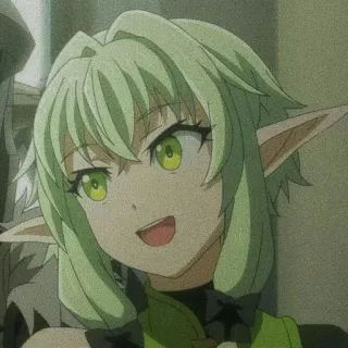 🕸 High Elf Archer Goblin Slayer Anime, Elf, Łucznik, Fantasy, Zielone włosy telegram sticker