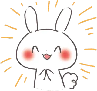 😊 konijn, schattig, blij, dier, cartoon, konijntje, kawaii whatsapp sticker