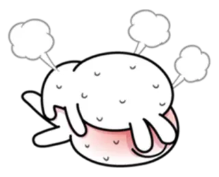 😘 Мультфильм, Милый, Уставший, Ленивый, Белый whatsapp sticker