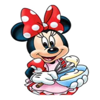 🍲 Minnie Mouse Minnie Mouse, cartoon, Disney, cooking, baking whatsapp sticker