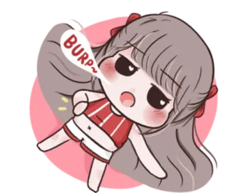 🥴 BURP~ げっぷ, アニメ, 女の子, 可愛い, ステッカー telegram sticker
