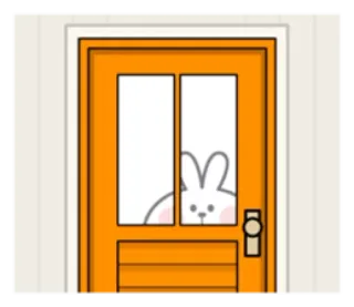 👀 bunny, door, cartoon, animal, window telegram sticker