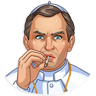 😳 Papa, Fumar, Cigarro, Religião, Católico telegram sticker