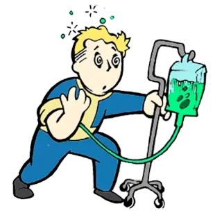 😲 Vault Boy Fallout Fallout, Trò chơi điện tử, Vault Boy, Ốm, Hiệu ứng trạng thái telegram sticker