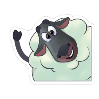 👋 owca, zwierzę, kreskówka, słodki, puszysty, powitanie telegram sticker