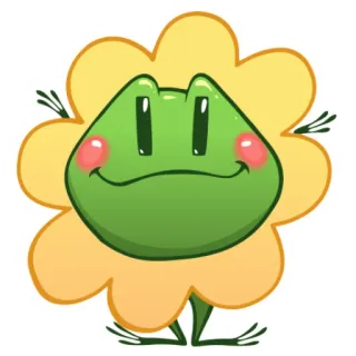 😏 flor, rã, fofo, desenho animado telegram sticker