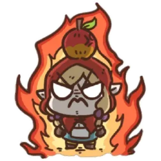 😡 marah, kartun, api, kerudung merah, elf, pemarah telegram sticker