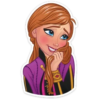 ☺️ Anna Frozen Anna, Frozen, Disney, Dibujos animados, Princesa telegram sticker