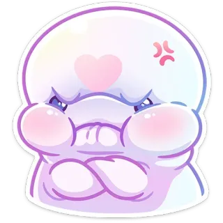😡 arrabbiato, carino, cuore, cartone animato, espressione whatsapp sticker