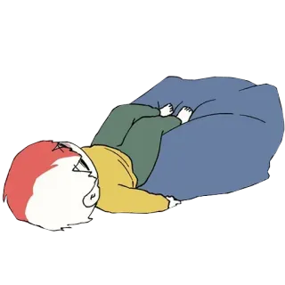 😴 dziecko, puf, kreskówka, sen, relaks, chill, leniwy telegram sticker