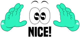 🧤 NICE! dessin animé, yeux, mains, sympa, expression, animation telegram sticker