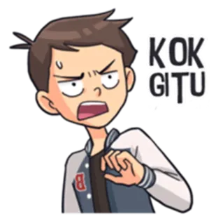 😳 KOK GITU 表情, 漫画, 衝撃, インドネシア語 telegram sticker