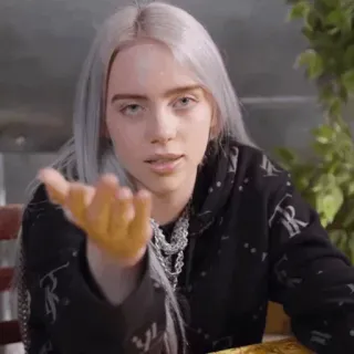 🕷 Billie Eilish Billie Eilish, cantora, músico, celebridade, estrela pop, retrato telegram sticker