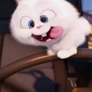 🤪 Snowball The Secret Life of Pets lapin, lapinou, blanc, mignon, animal de compagnie, animal, dessin animé, personnage telegram sticker