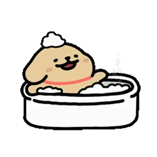 😊 dog, bath, cute, cartoon, animal, puppy telegram sticker