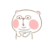 😑 cartoon bear, white bear, cute, expression, shocked, sticker telegram sticker